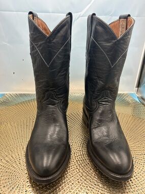 Montana Classic Black Leather Men's Western Boots